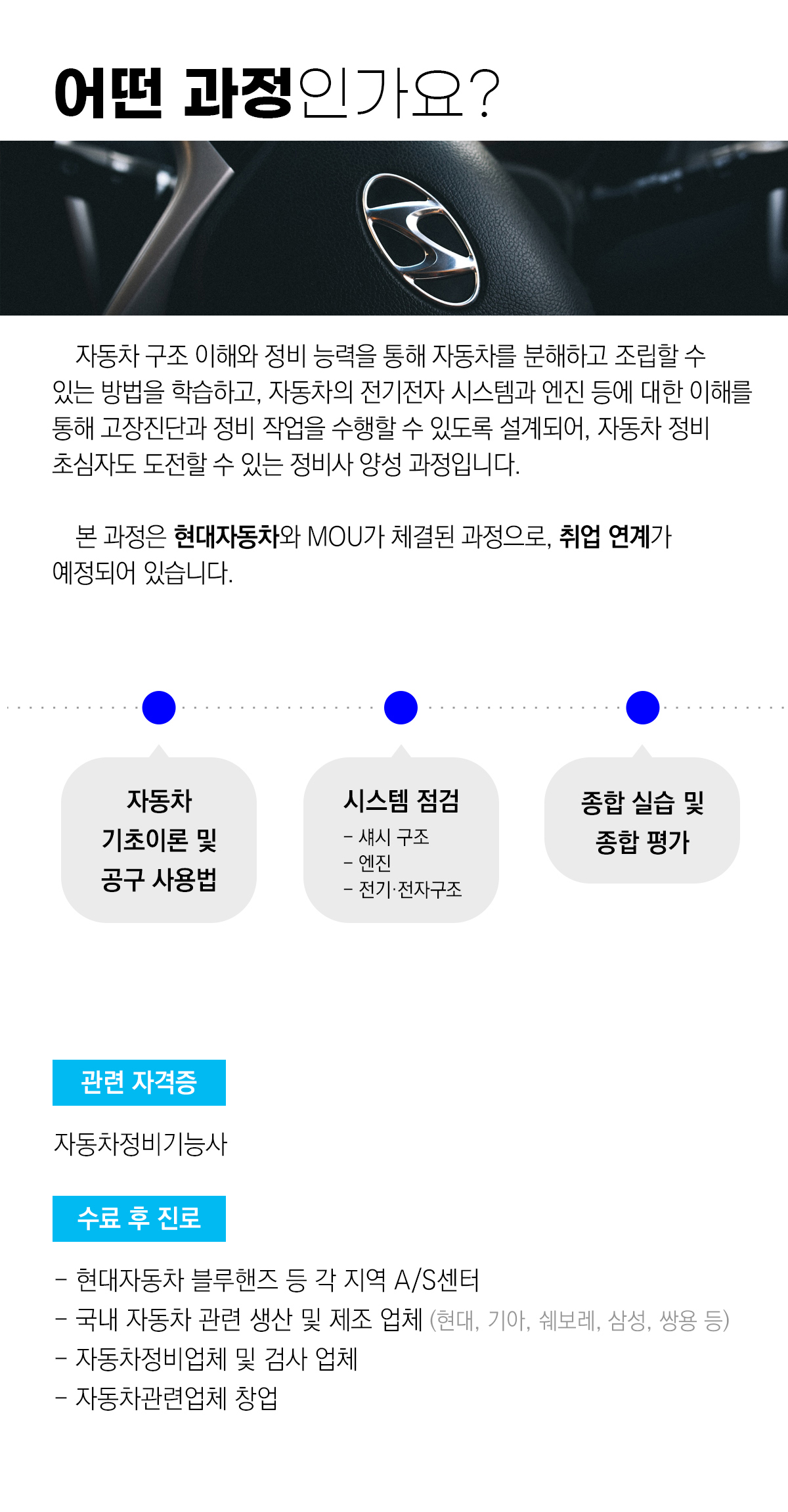 자동차실무 정비사 양성 (현대자동차MOU)