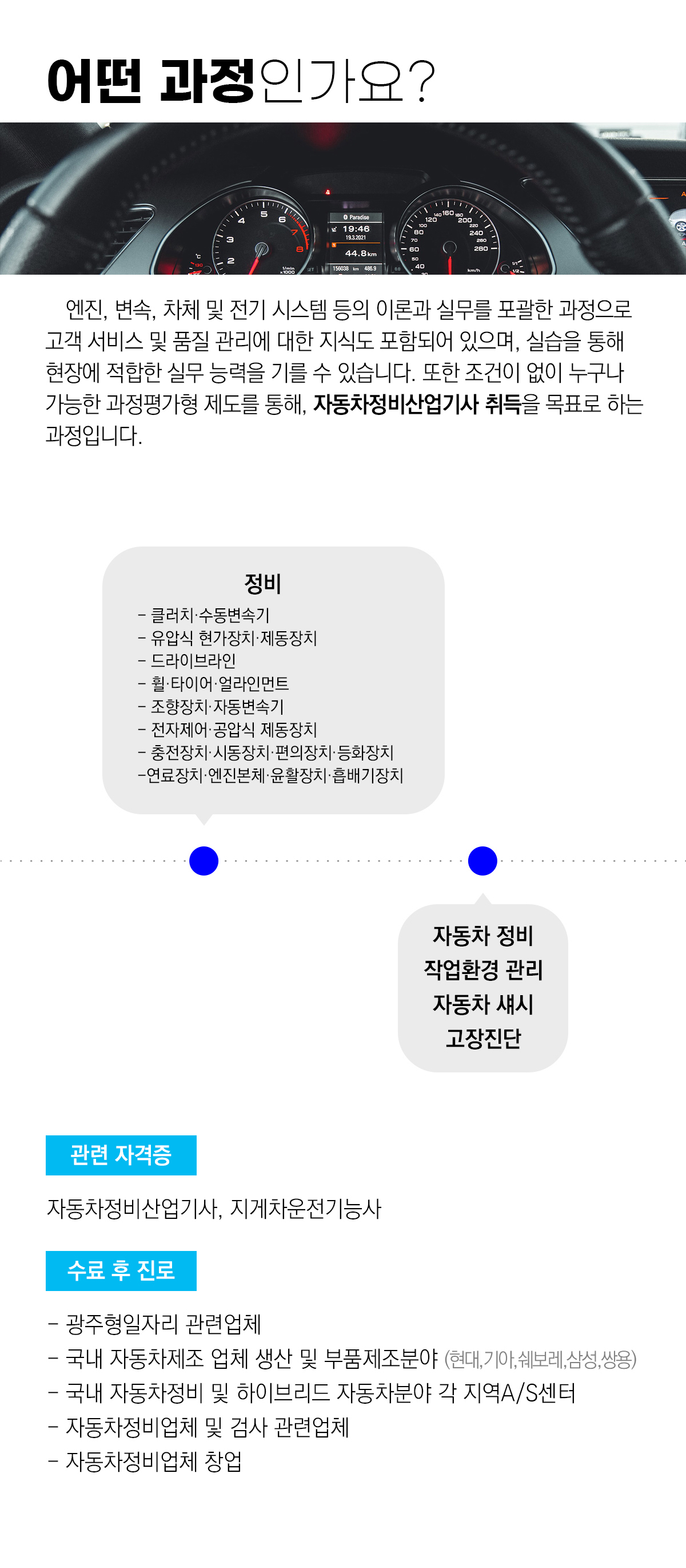 [과정평가형] 자동차정비산업기사 자격증 취득